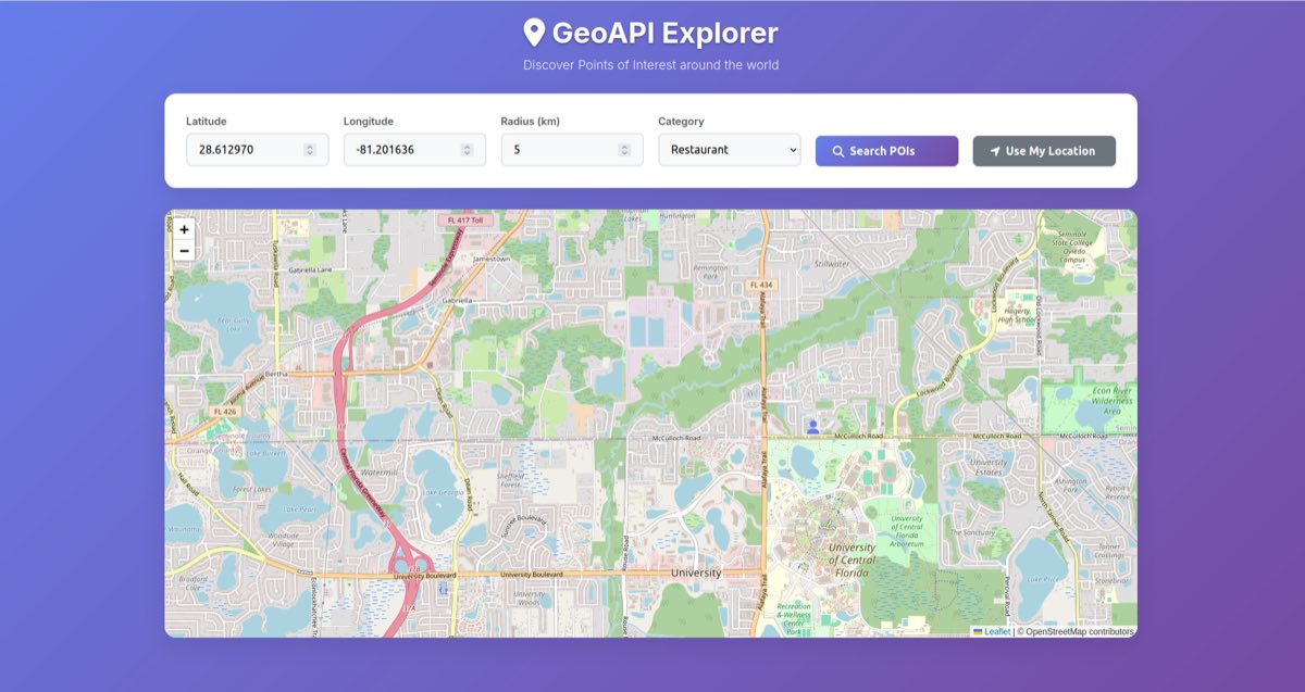GeoAPI Explorer map interface